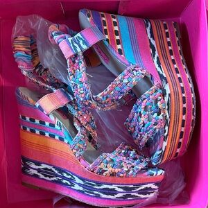 Betsey Johnson Multicolor Wedge Sandals